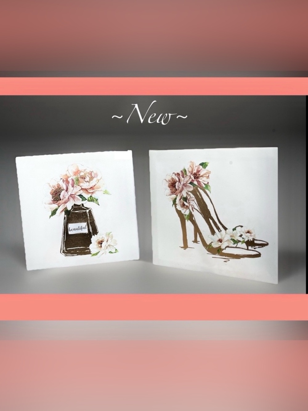 Canvas Art Set/Boutique/Fashion/Designer Theme ~New~ 2pcs Set - Picture 2 of 7